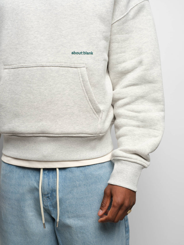 box hoodie grey marl/epsom green