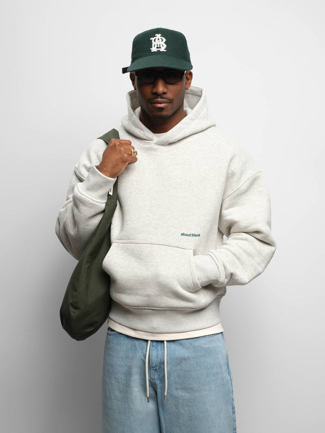 box hoodie grey marl/epsom green