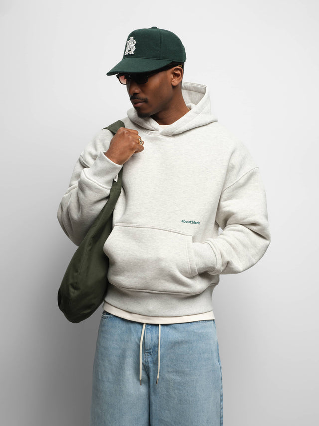 box hoodie grey marl/epsom green