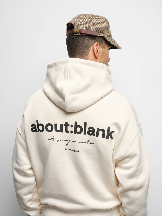 box hoodie ecru/black