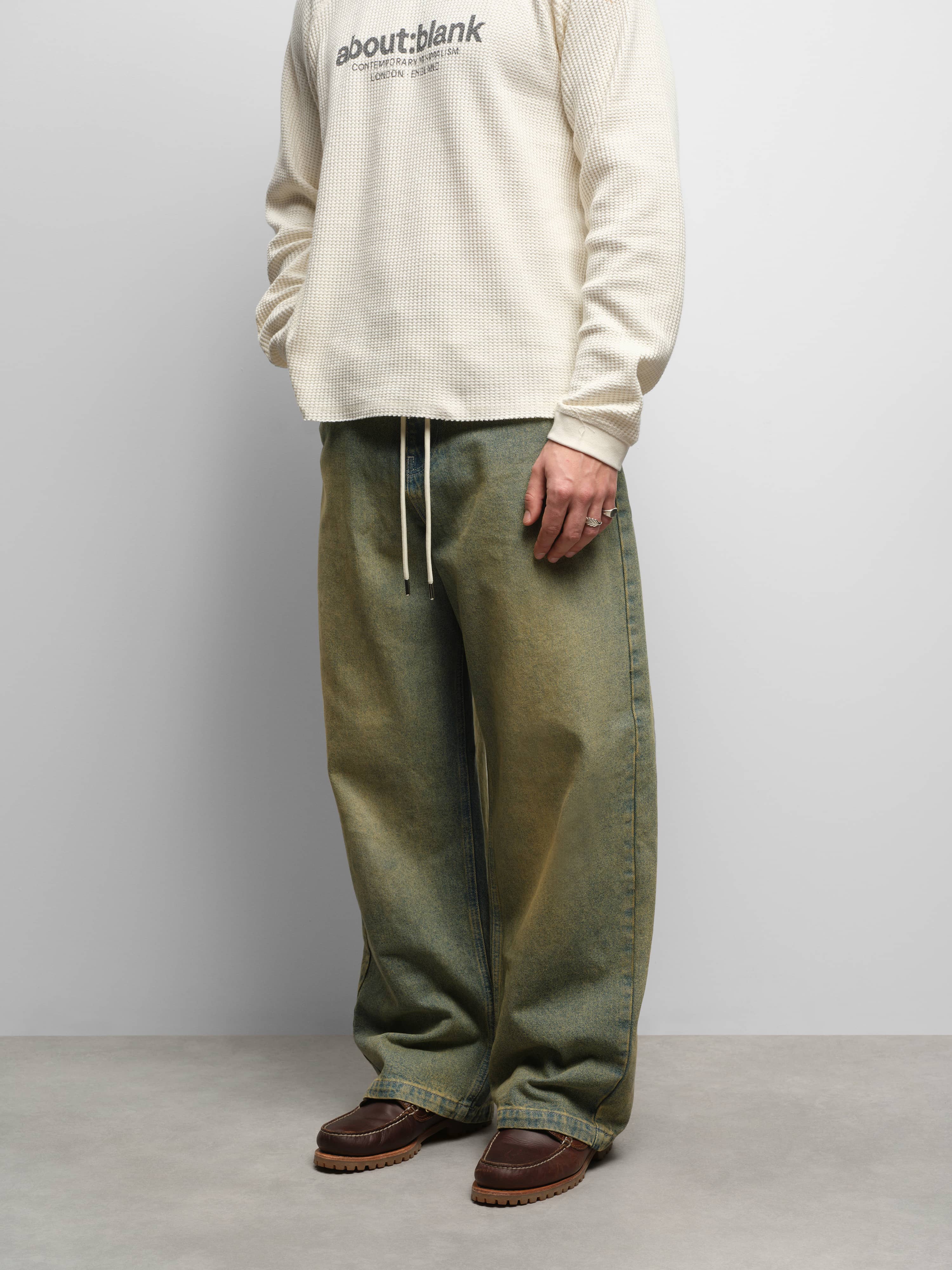 パンツ egon lab dirty wash wide leg jeans 23aw about:blank | wide leg denim jean dirty wash