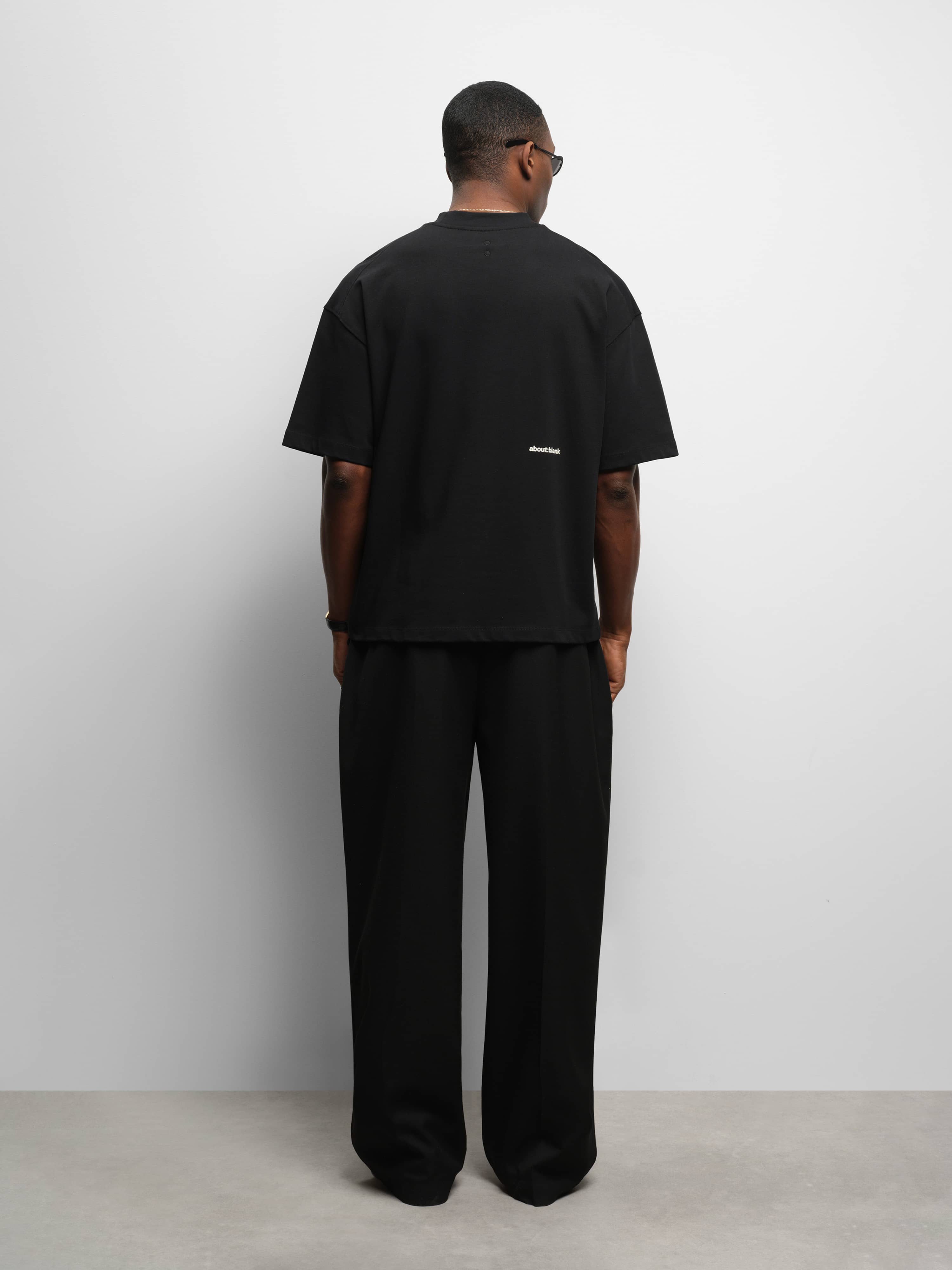 about:blank | mock neck t-shirt black