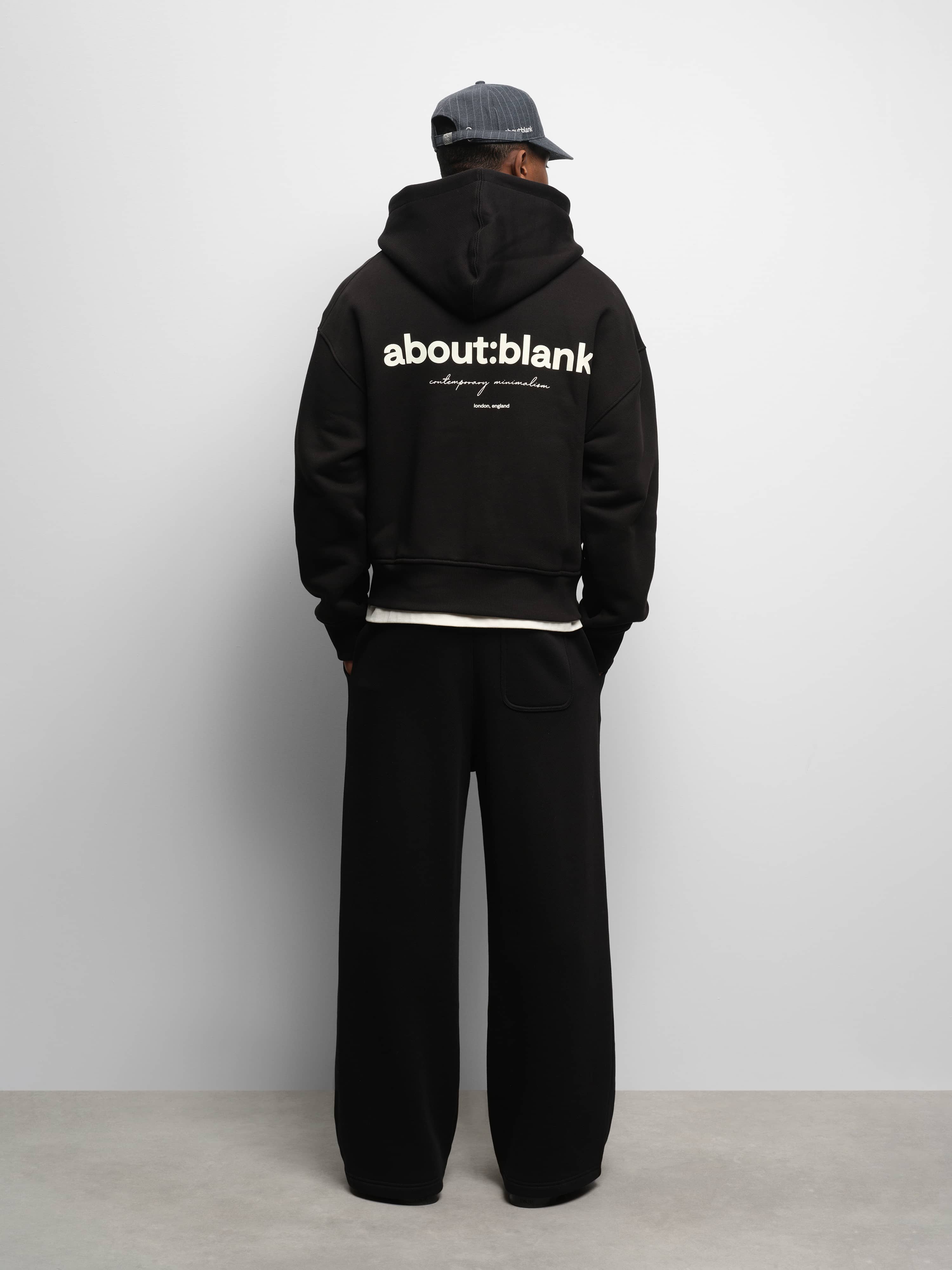 about:blank | box zip hoodie black