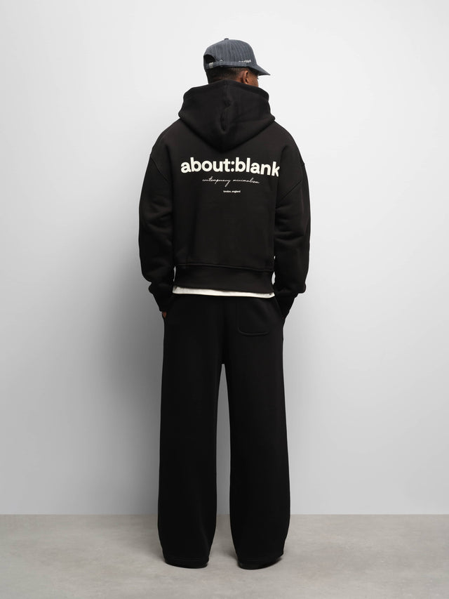 box zip hoodie black/ecru