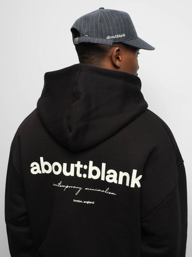 box zip hoodie black/ecru