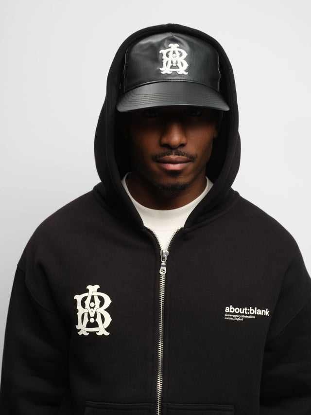 dual logo zip hoodie black/ecru