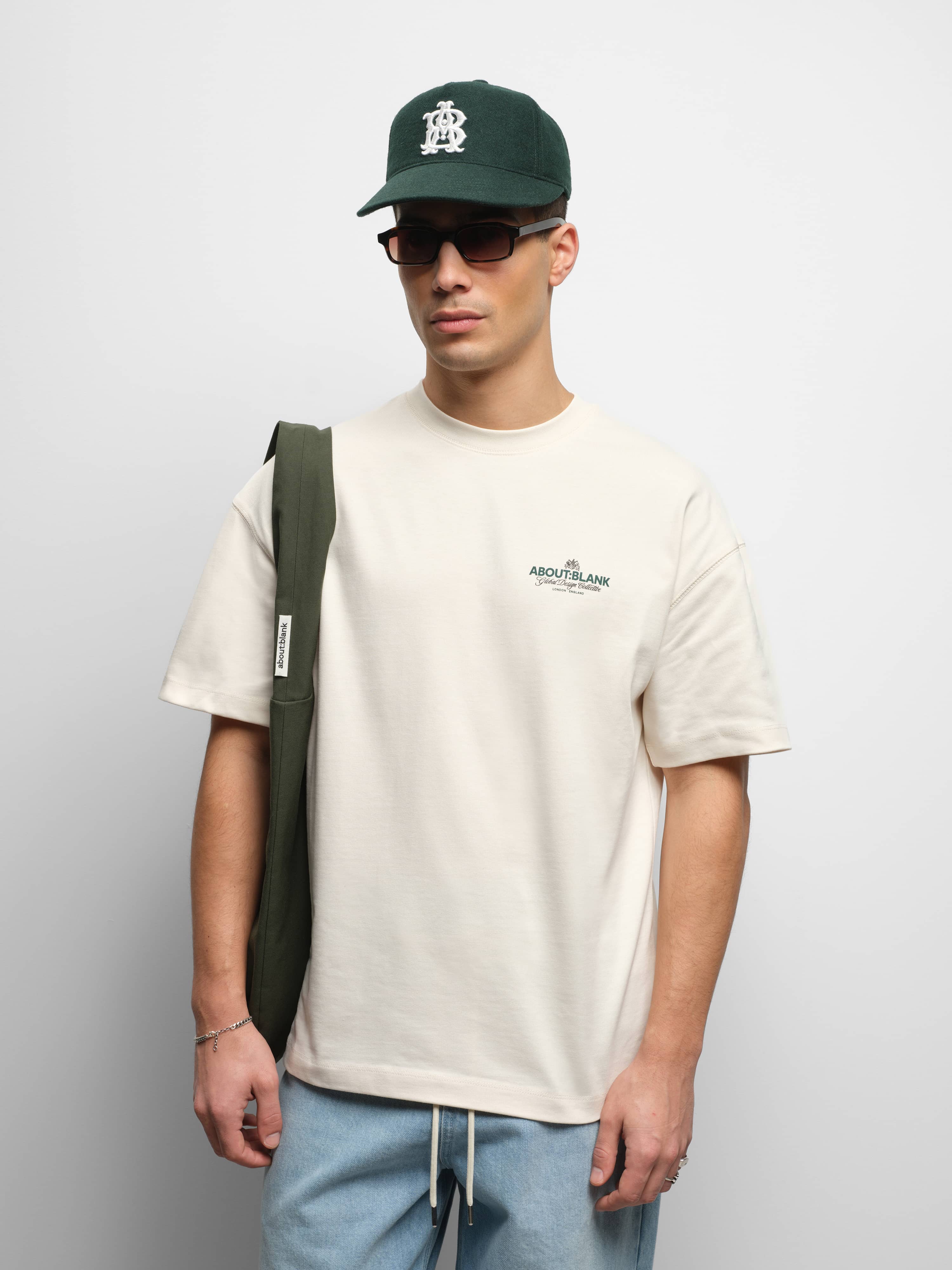 about:blank | blazon t-shirt oat/epsom green/black