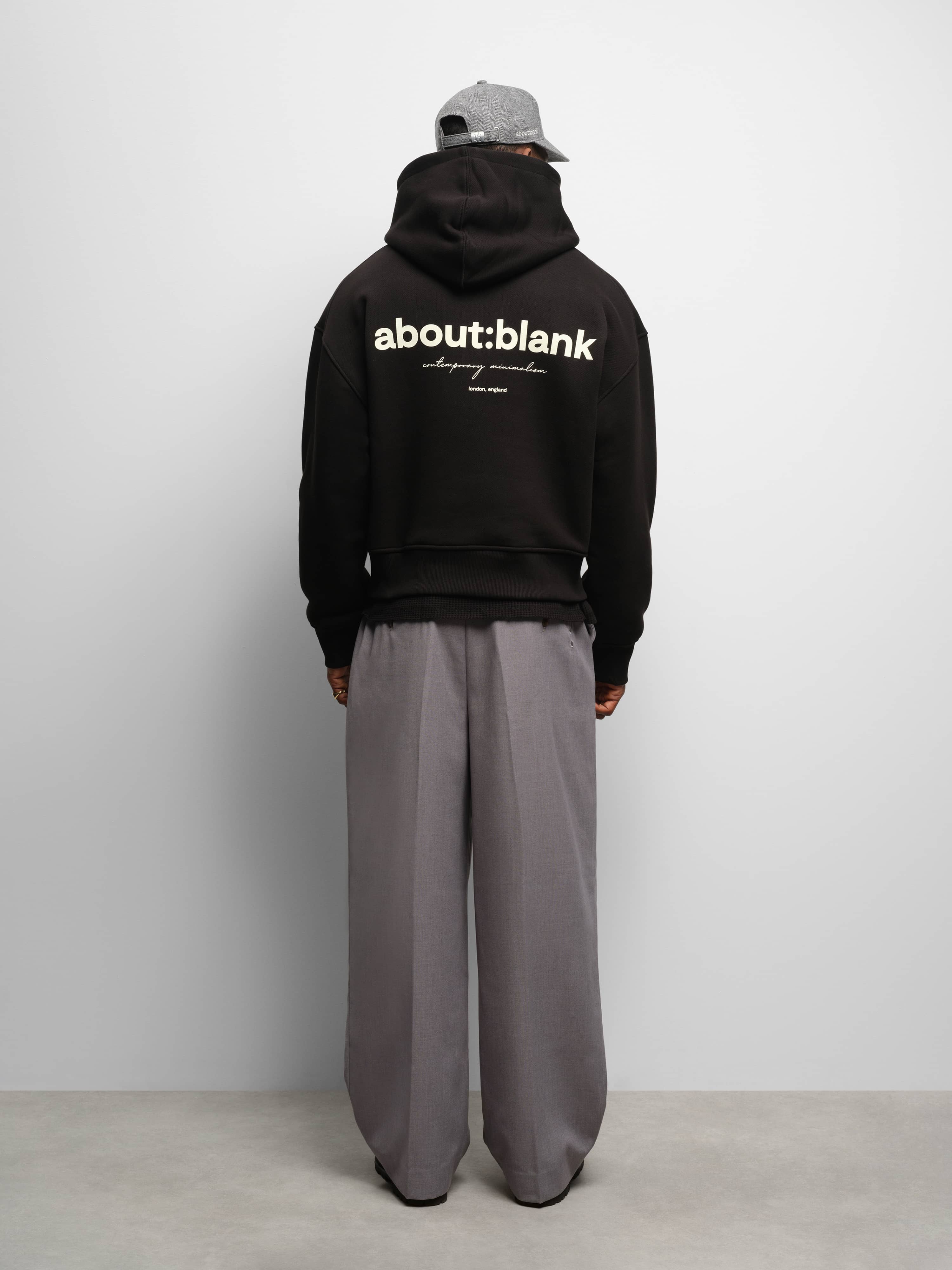 about:blank | box heavyweight hoodie black