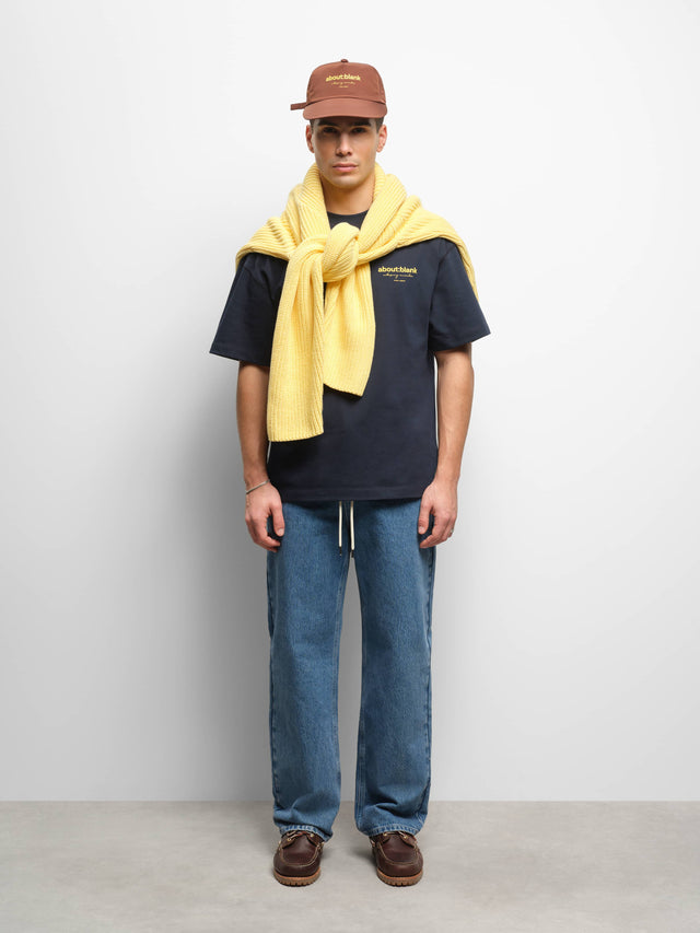 reverse t-shirt navy/yellow
