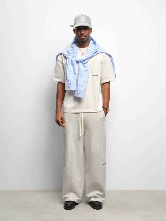 box t-shirt oat/estate blue