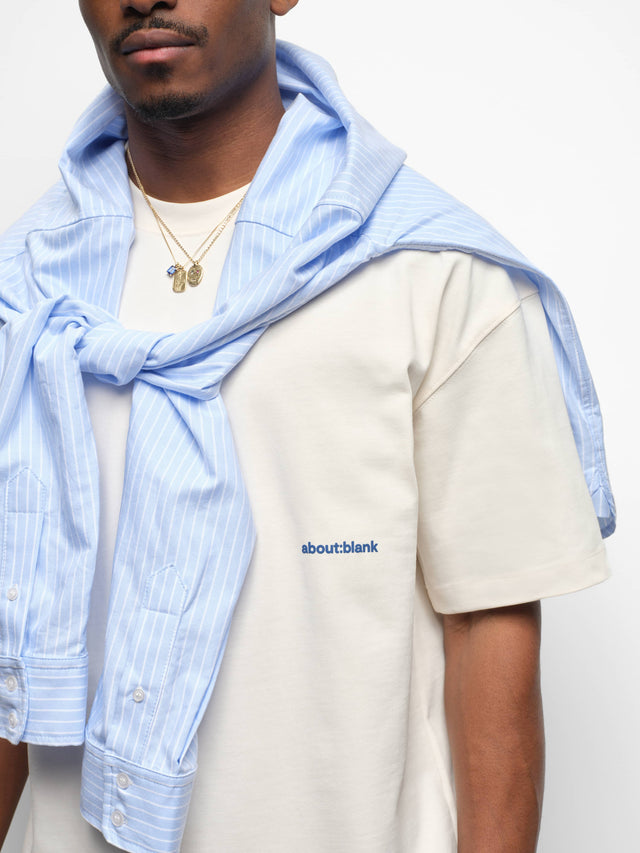 box t-shirt oat/estate blue