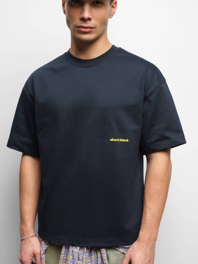 box t-shirt navy/yellow