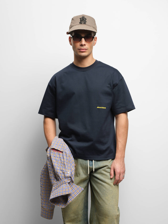box t-shirt navy/yellow
