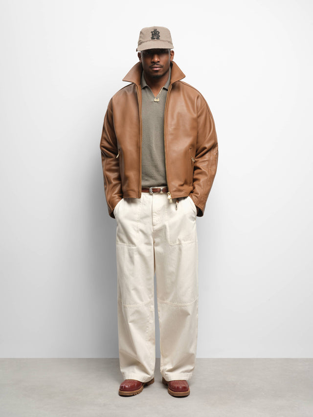 leather jacket brown