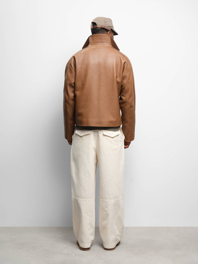 leather jacket brown