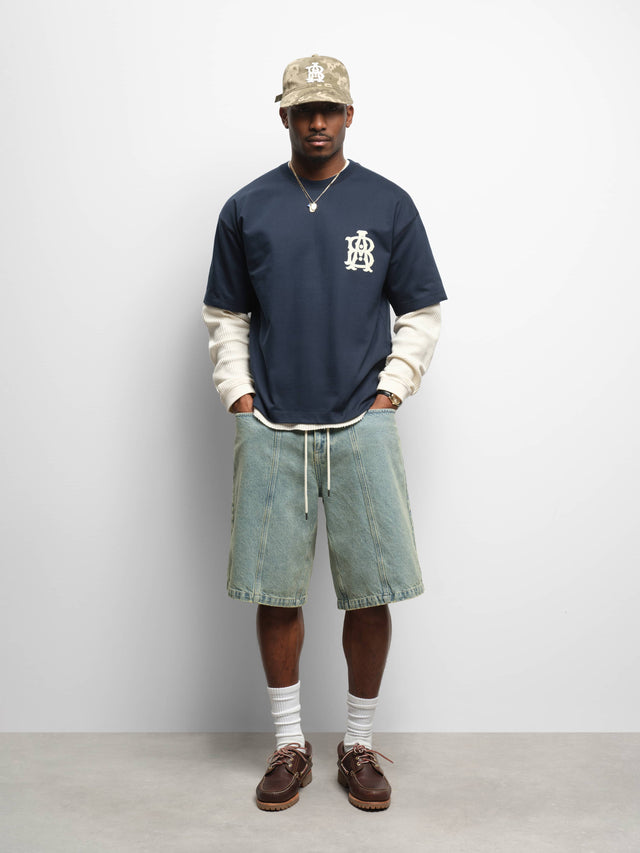 monogram t-shirt navy/ecru