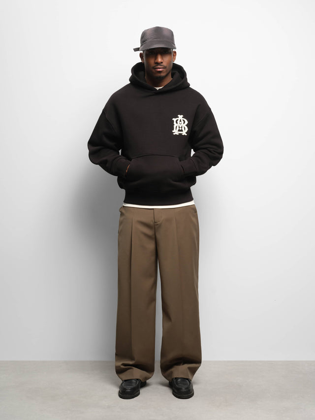 monogram hoodie black