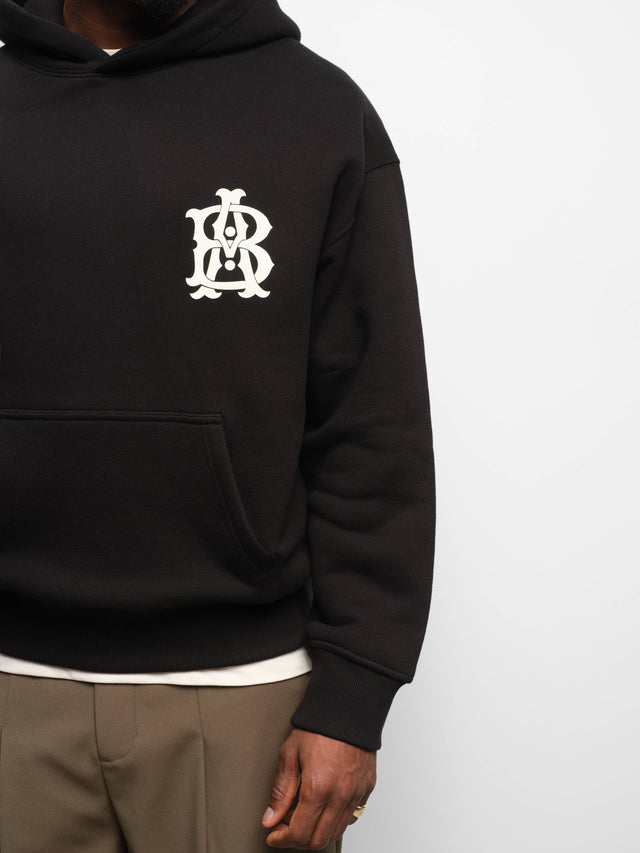 monogram hoodie black