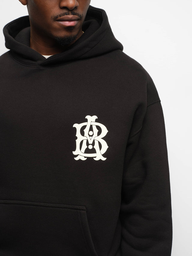 monogram hoodie black