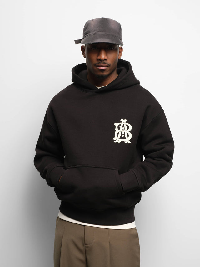 monogram hoodie black