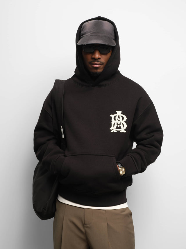 monogram hoodie black