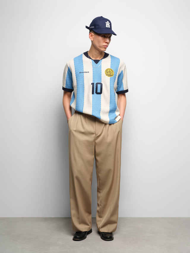 knitted football shirt blue/white