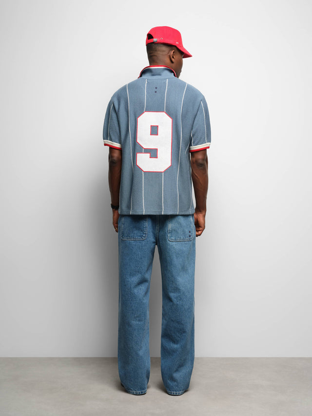 knitted football shirt grey