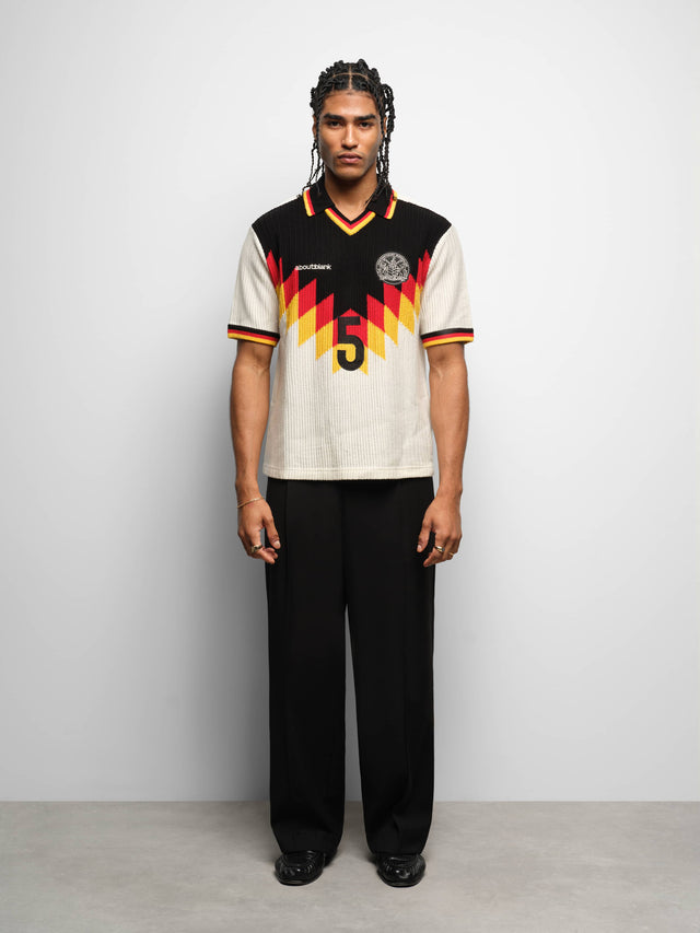 knitted football shirt white/black