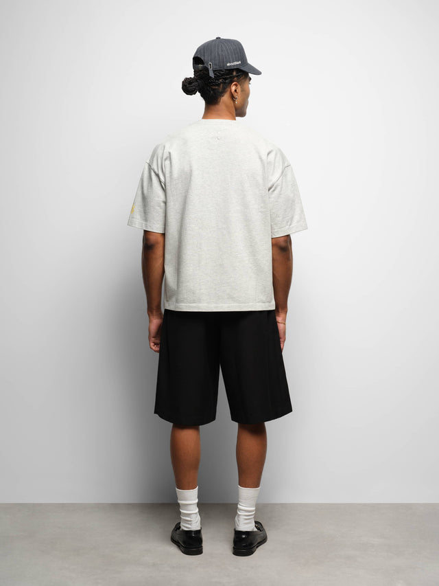 college t-shirt grey marl/yellow
