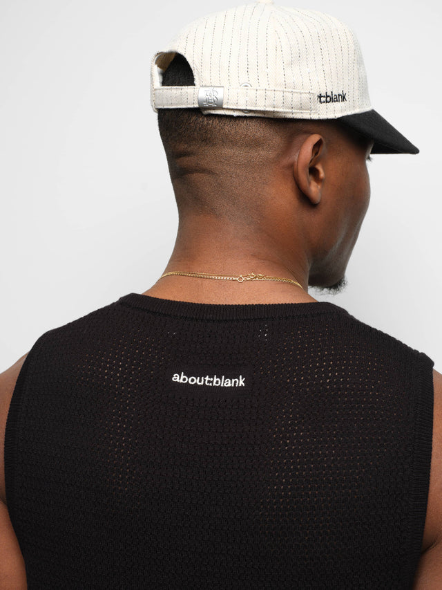 knitted sleeveless t-shirt black