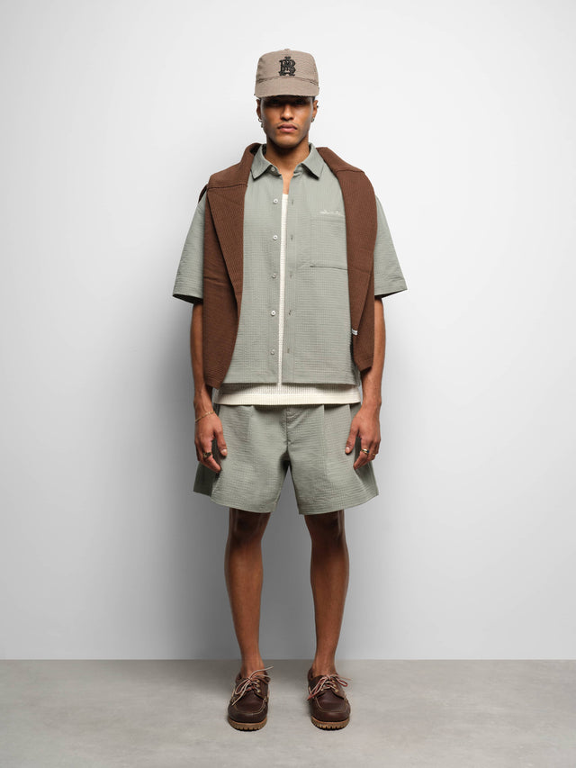 textured shirt sage