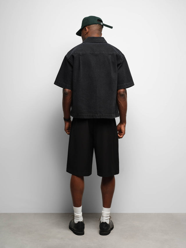 denim short sleeve shirt vintage black