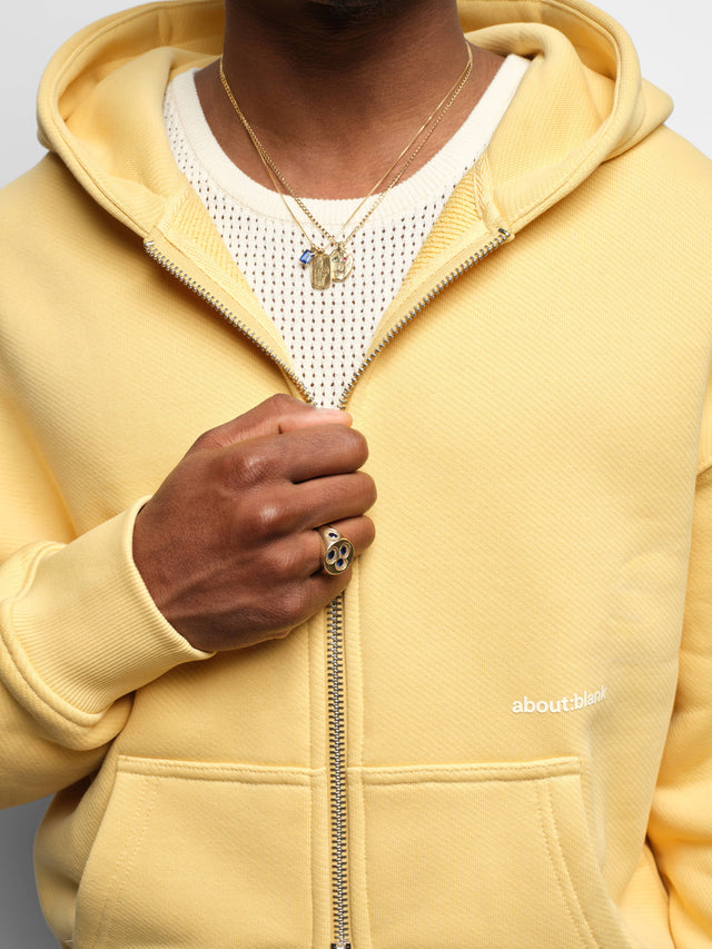 box zip hoodie yellow/ecru