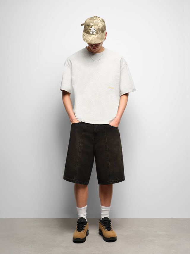 box t-shirt grey marl/yellow