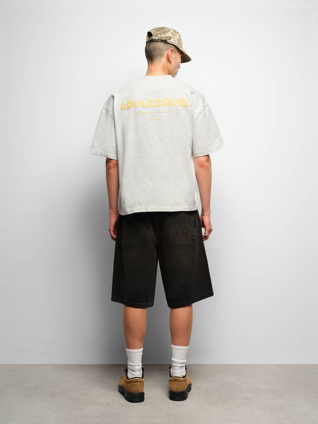 box t-shirt grey marl/yellow