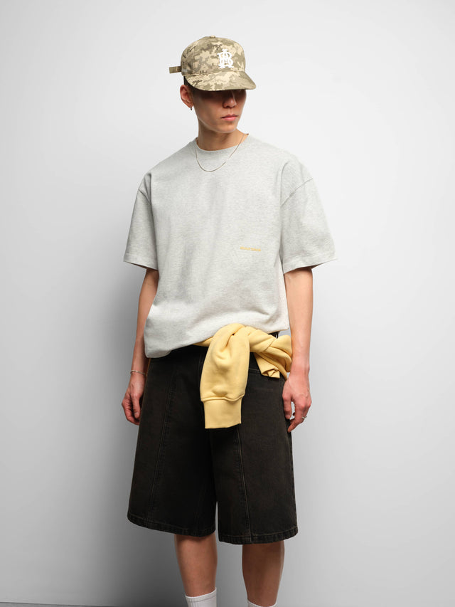 box t-shirt grey marl/yellow