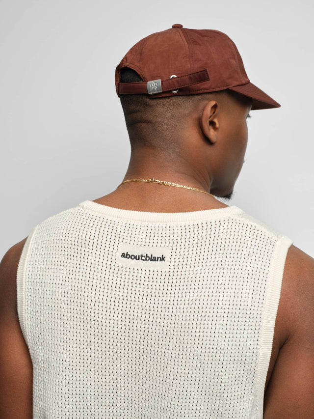 knitted sleeveless t-shirt oat