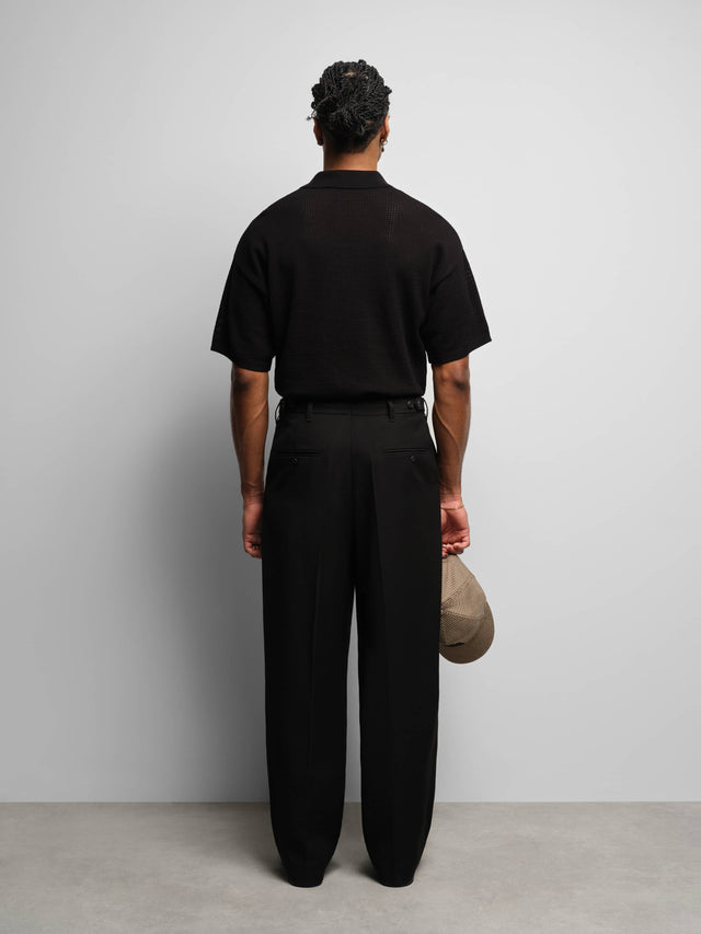 resort knit polo black
