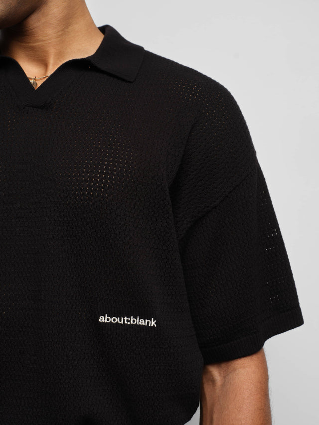 resort knit polo black