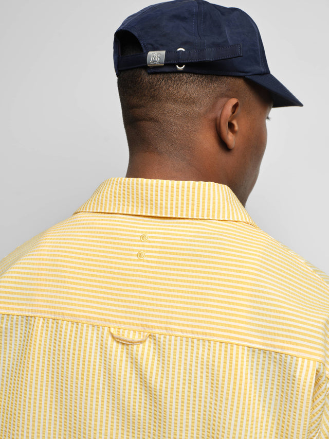 seersucker short sleeve shirt yellow