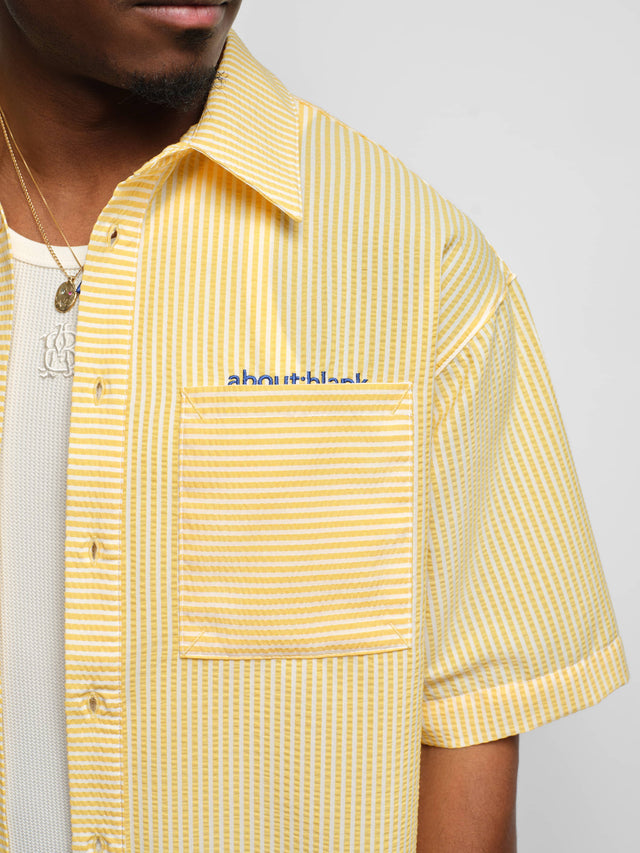 seersucker short sleeve shirt yellow