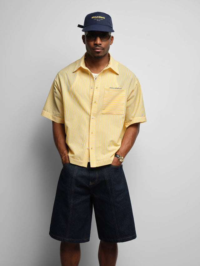 seersucker short sleeve shirt yellow