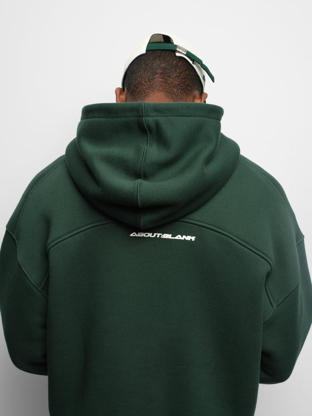 dual logo oblique zip hoodie epsom green