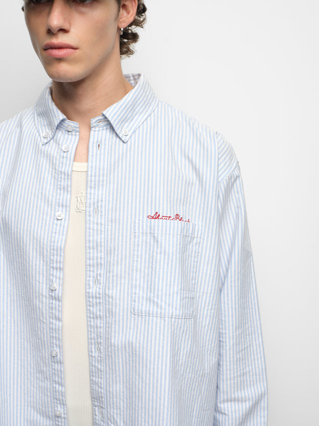 oxford script shirt blue/red