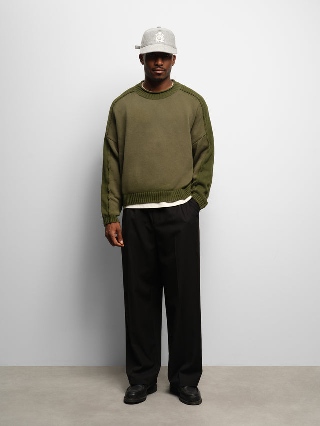 spray dye knit crew clover