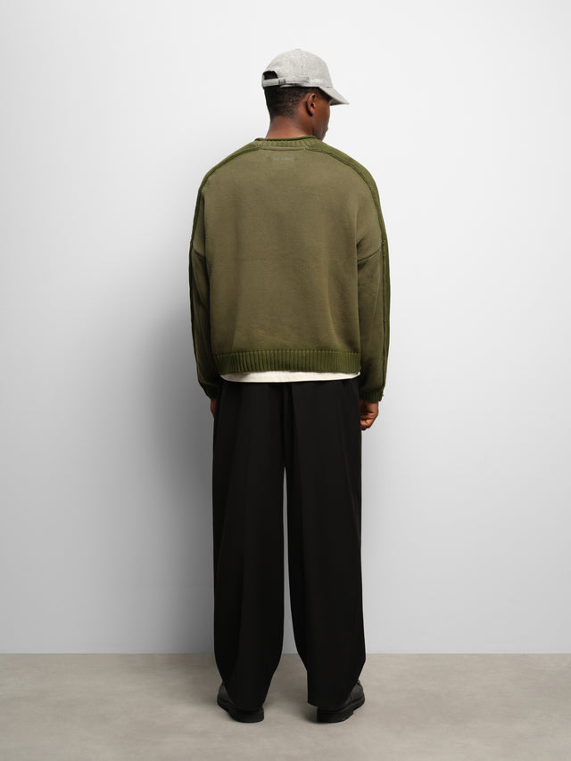 spray dye knit crew clover