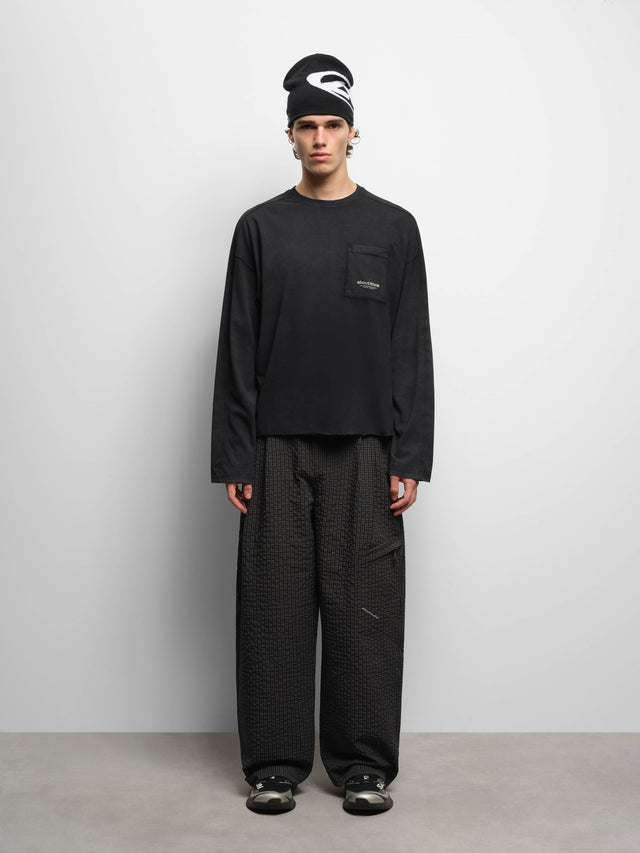 imprint pocket long sleeve t-shirt black