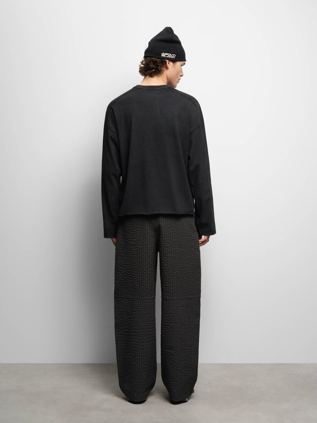 imprint pocket long sleeve t-shirt black