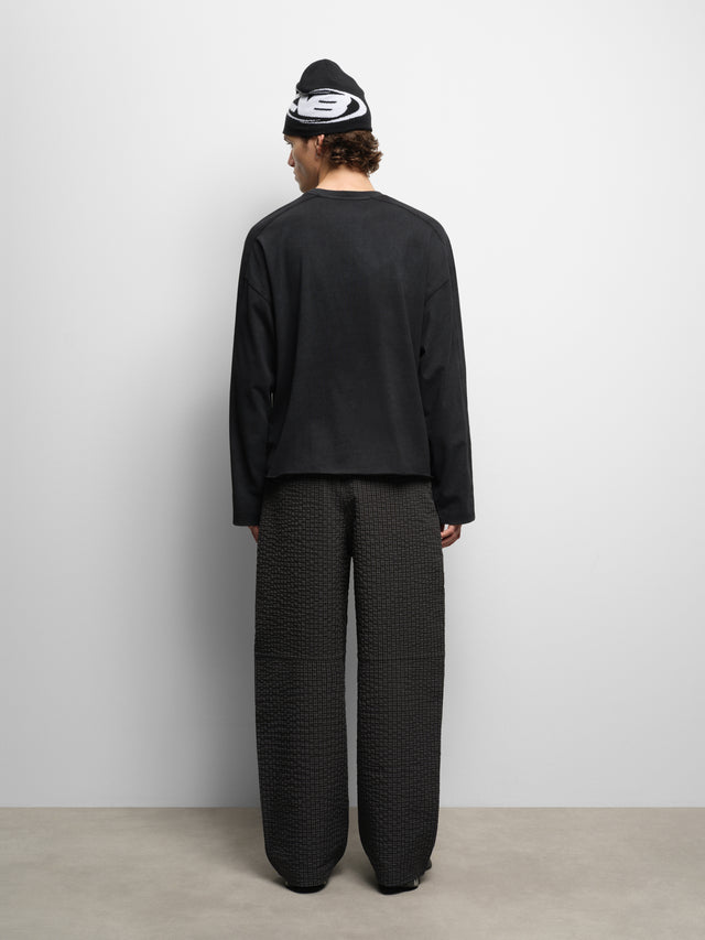 imprint pocket long sleeve t-shirt black