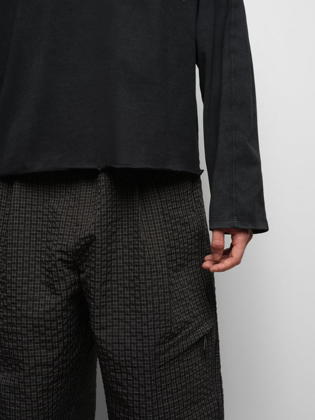 imprint pocket long sleeve t-shirt black